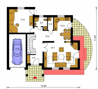 Grundriss des Erdgeschosses - PREMIUM 220